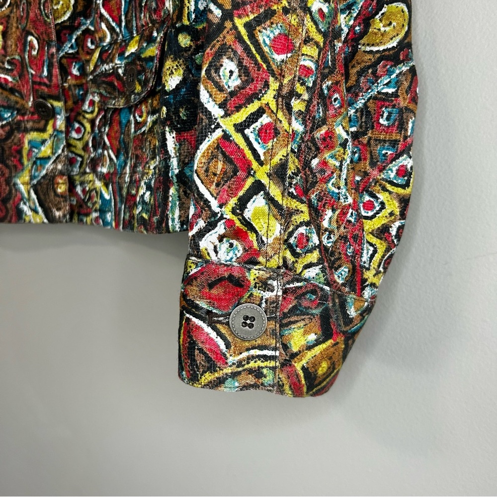 Chico's Multicolor Patterned Button Collar Jacket - image 6